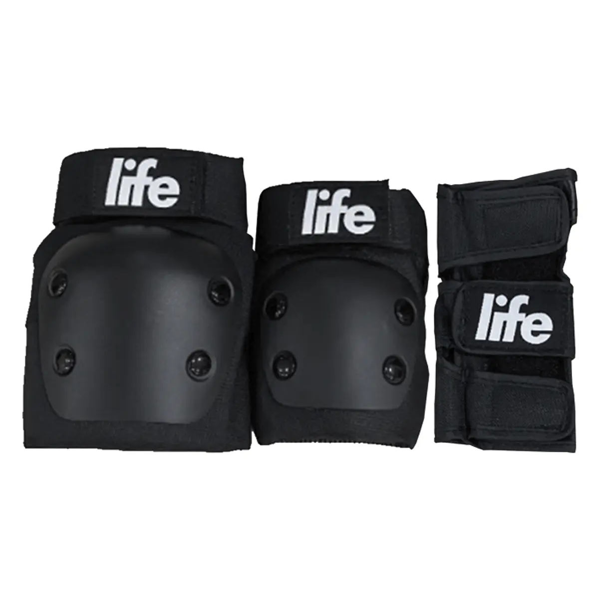 Set protecciones Life – Rodilleras, Coderas y Muñequeras